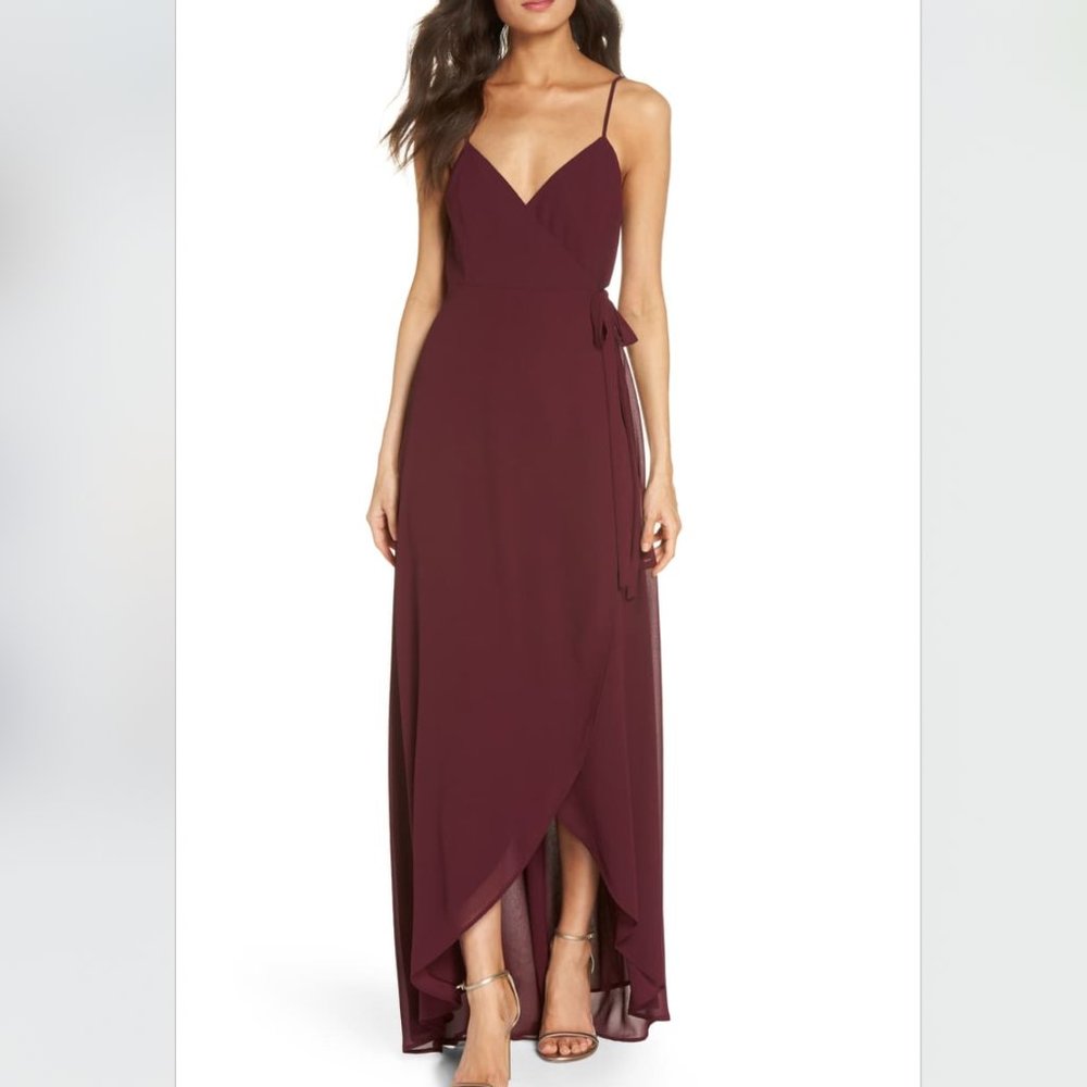 Maroon Show Me Your MuMu Wrap Gown | M